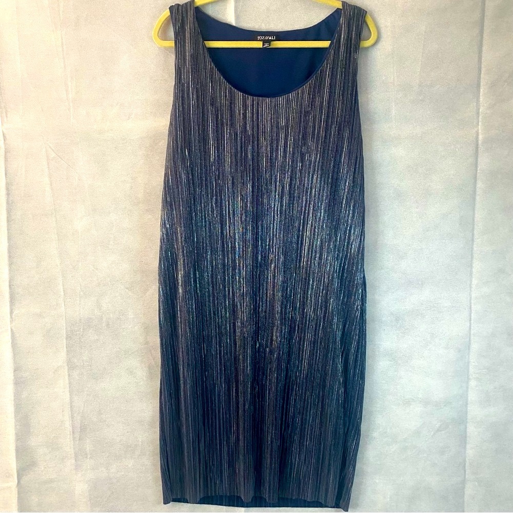 Roz & Ali Blue Sheath Midi Dress for Cocktail, Size 14